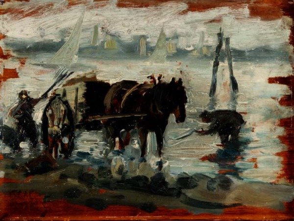 Samla kelp (panel) av Isaac (circle of) Israels