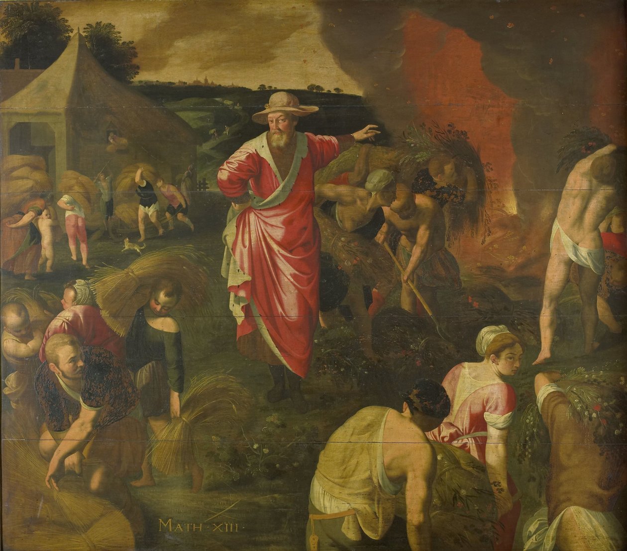 Liknelsen om ogräset bland vetet av Isaac Claesz. van Swanenburg (attributed to)