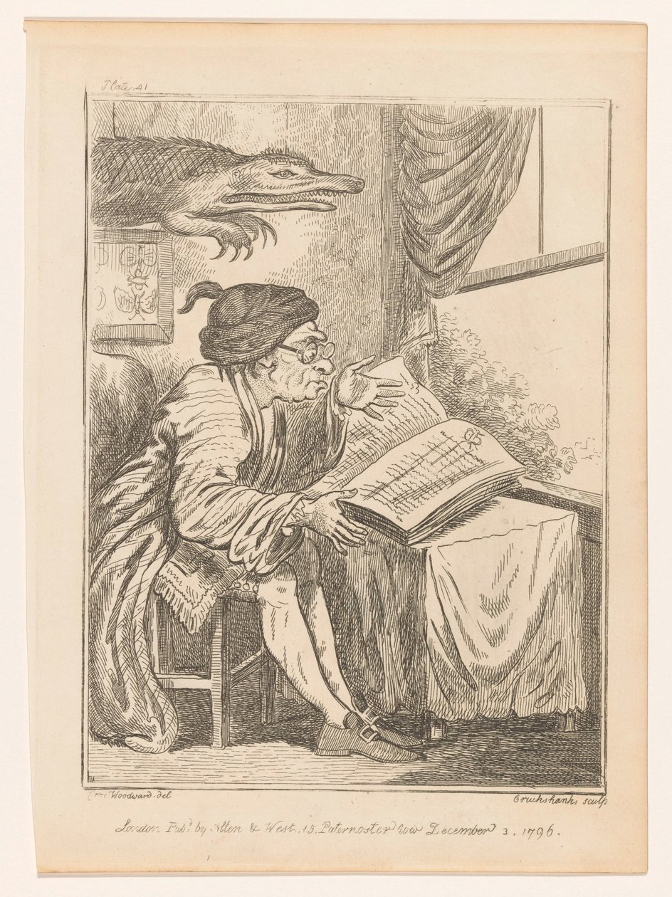 Forskare i Hertfordshire Virtuos och en fluga Genrescener från olika delar av England och Wales (serietitel) Excentriska utflykter eller litterära och bildskisser av ansikte, karaktär och land (serietitel) av Isaac Cruikshank