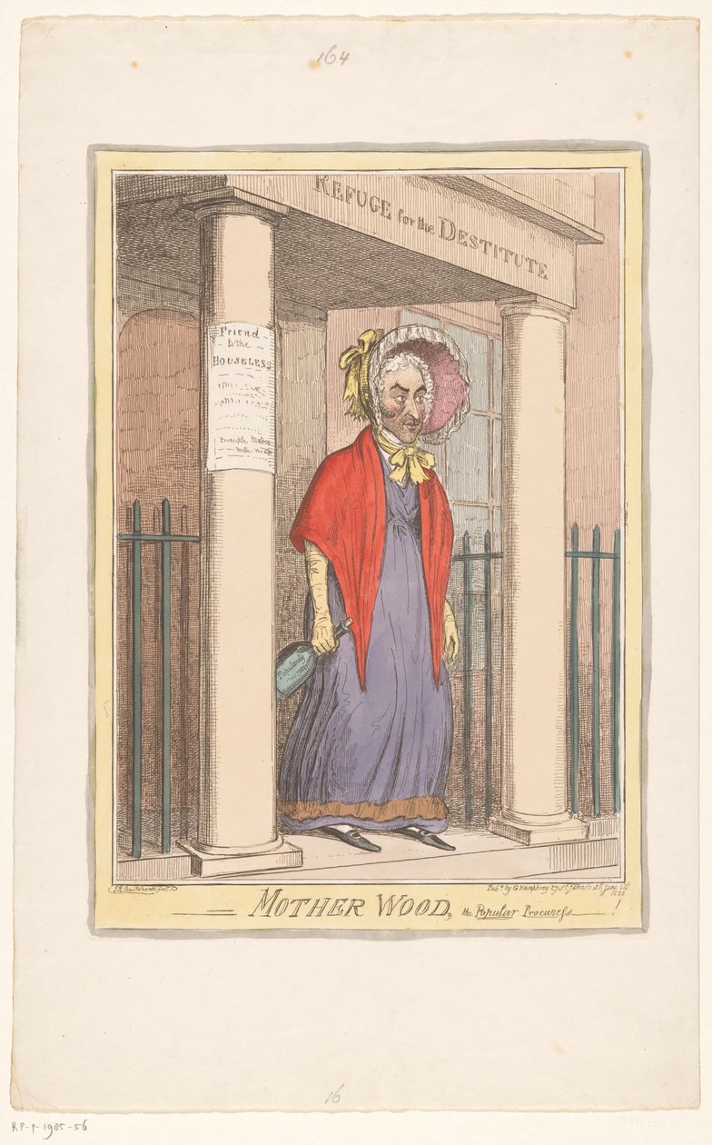 Spotprent av Sir Matthew Wood, 1820 Mother Wood, den populära upphandlaren-! (titel på objekt) av Isaac Cruikshank