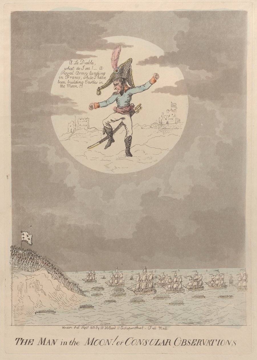 Mannen i månen! eller konsulära observationer, september 1803., september 1803. av Isaac Cruikshank