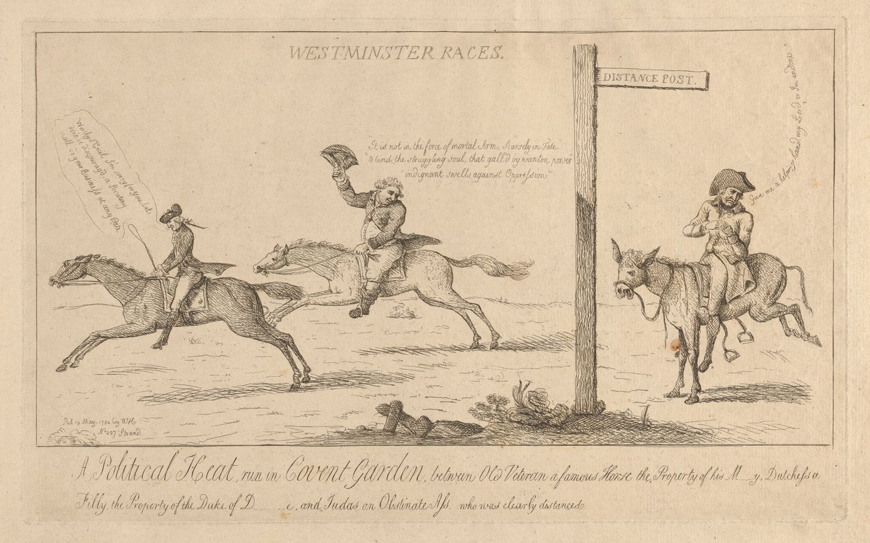 Westminster Races, A Political Heat Run i Covent Garden av Isaac Cruikshank