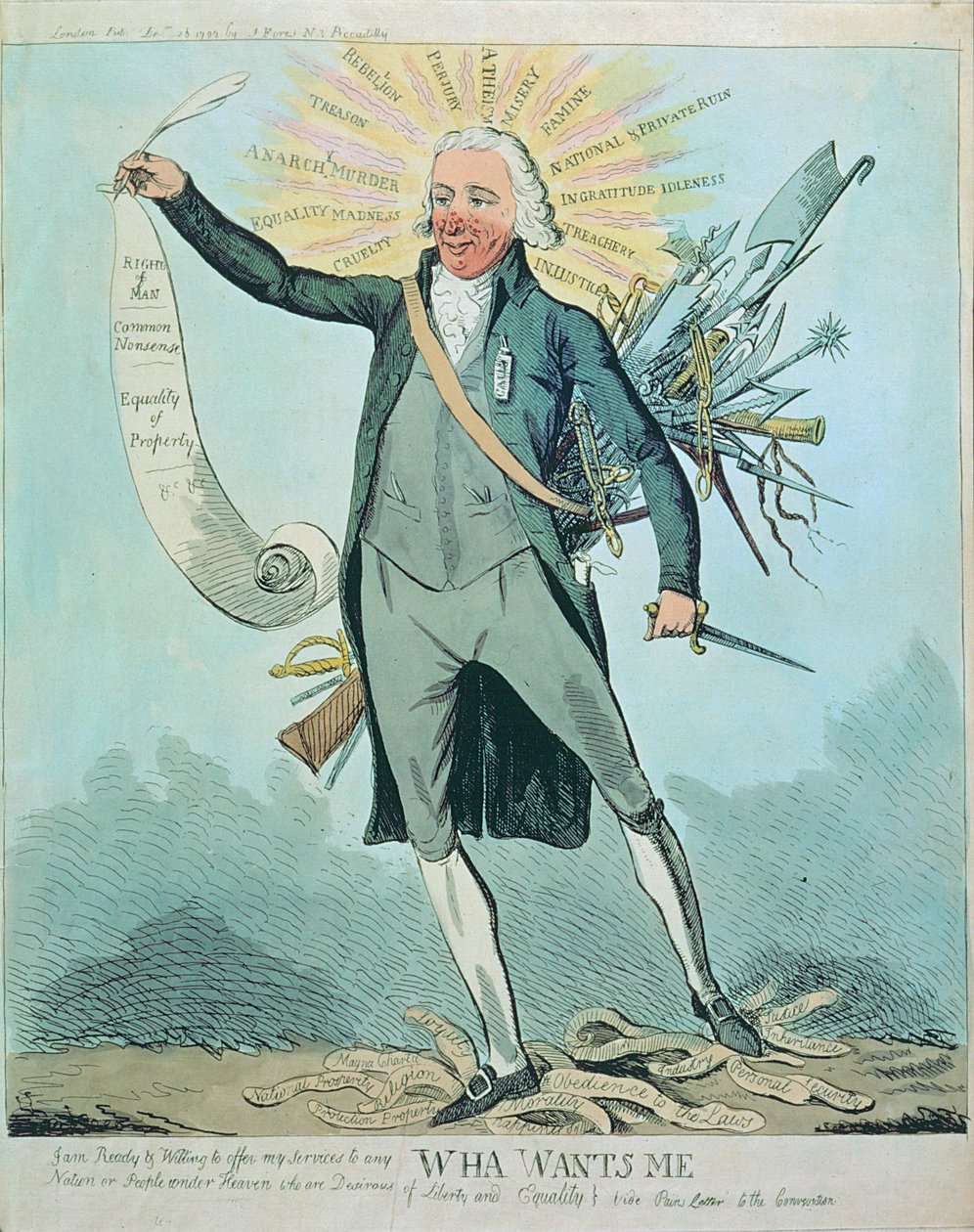 "Wha Wants Me", karikatyr av Tom Paine and the Rights of Man och Common Sense av Isaac Cruikshank (1756-c.1811/16) av Isaac Cruikshank