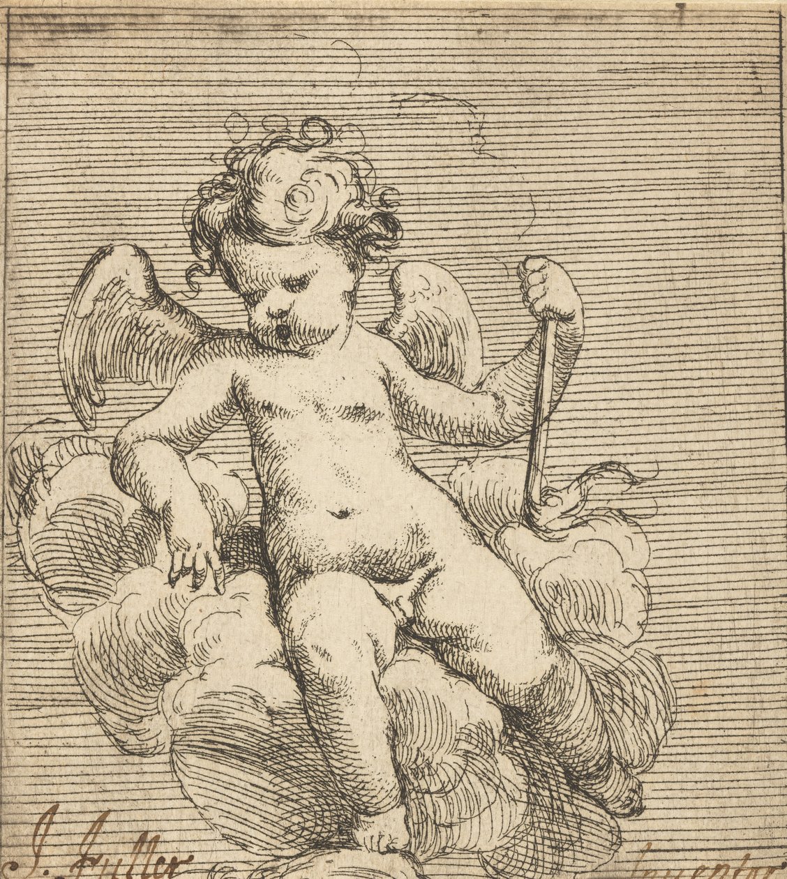 Putto som håller en fackla av Isaac Fuller