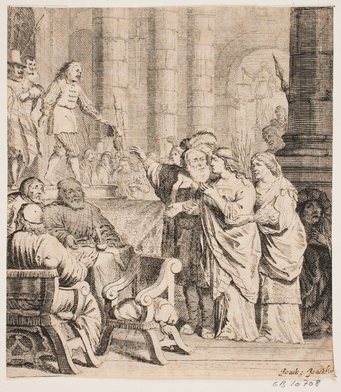 Komposition med figurer i dräkter från 1600-talet av Isaac Isaacsz