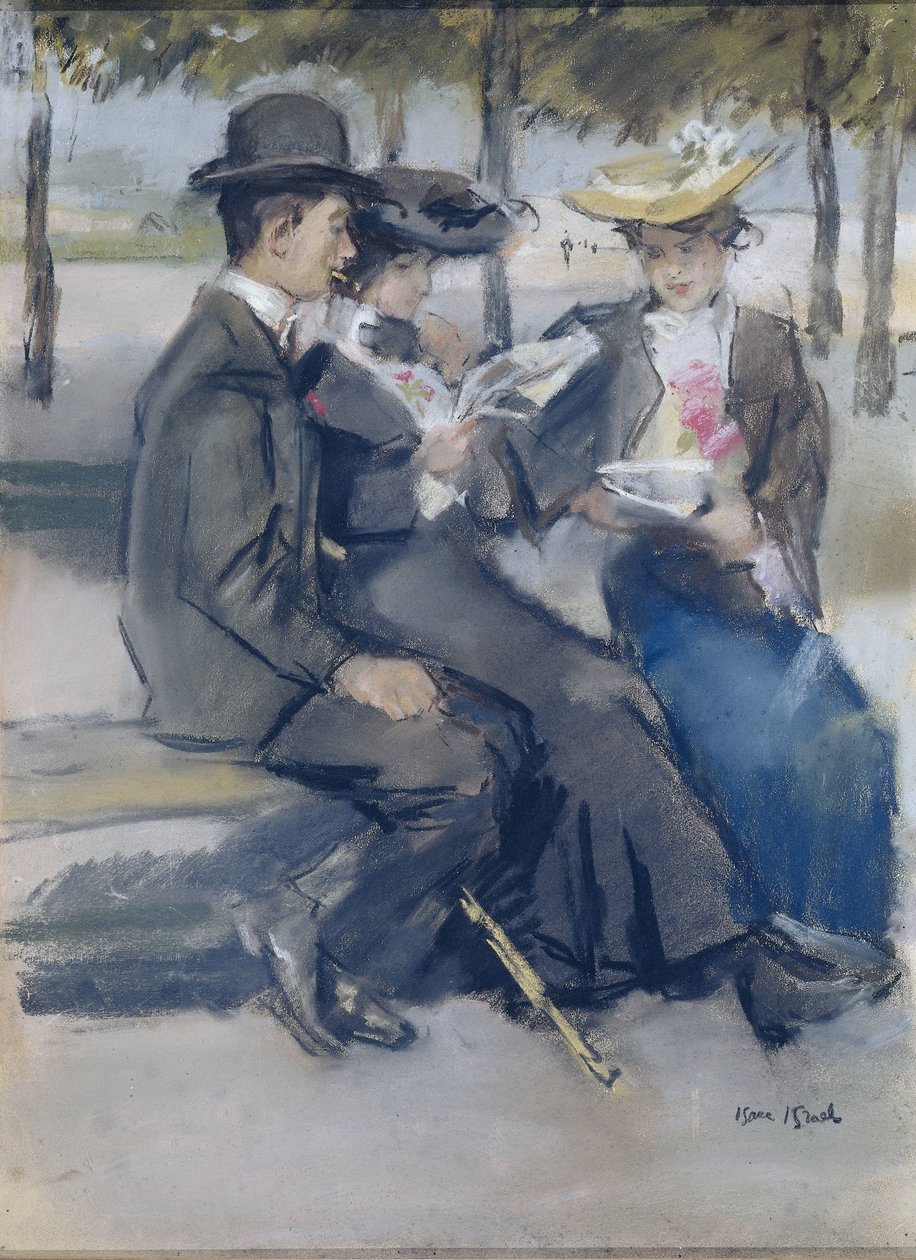 I Bois de Boulogne nära Paris av Isaac Israels (signed by artist)