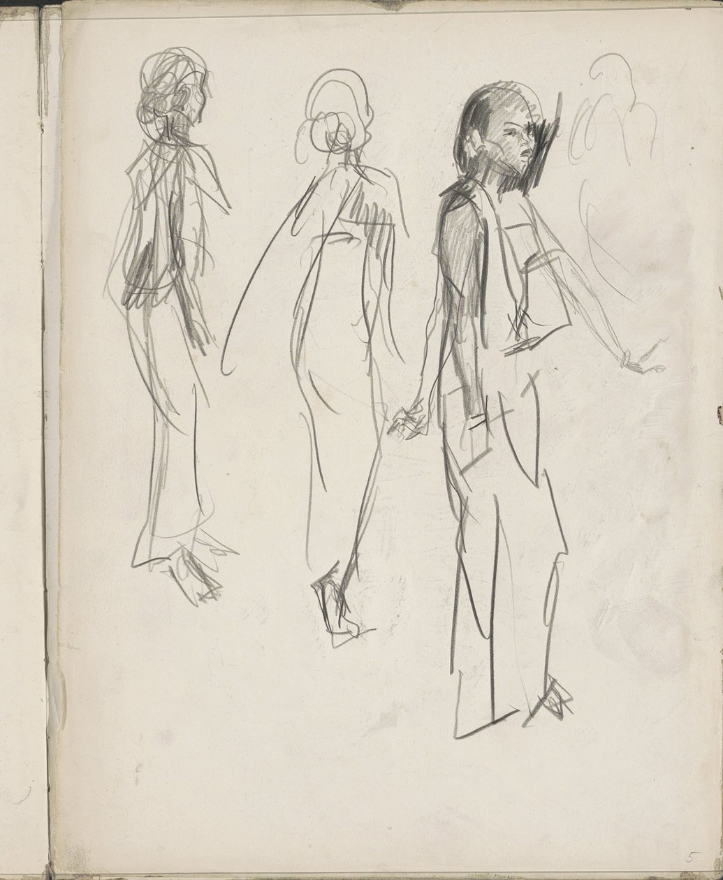 Tre stående indiska figurer av Isaac Israels