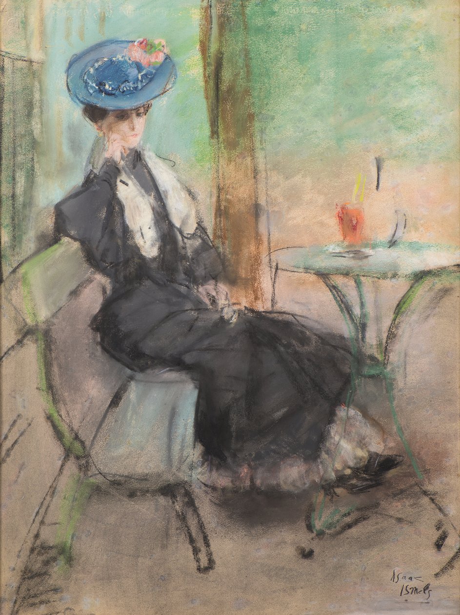 I ett Paris Café (pastell) av Isaac Israels