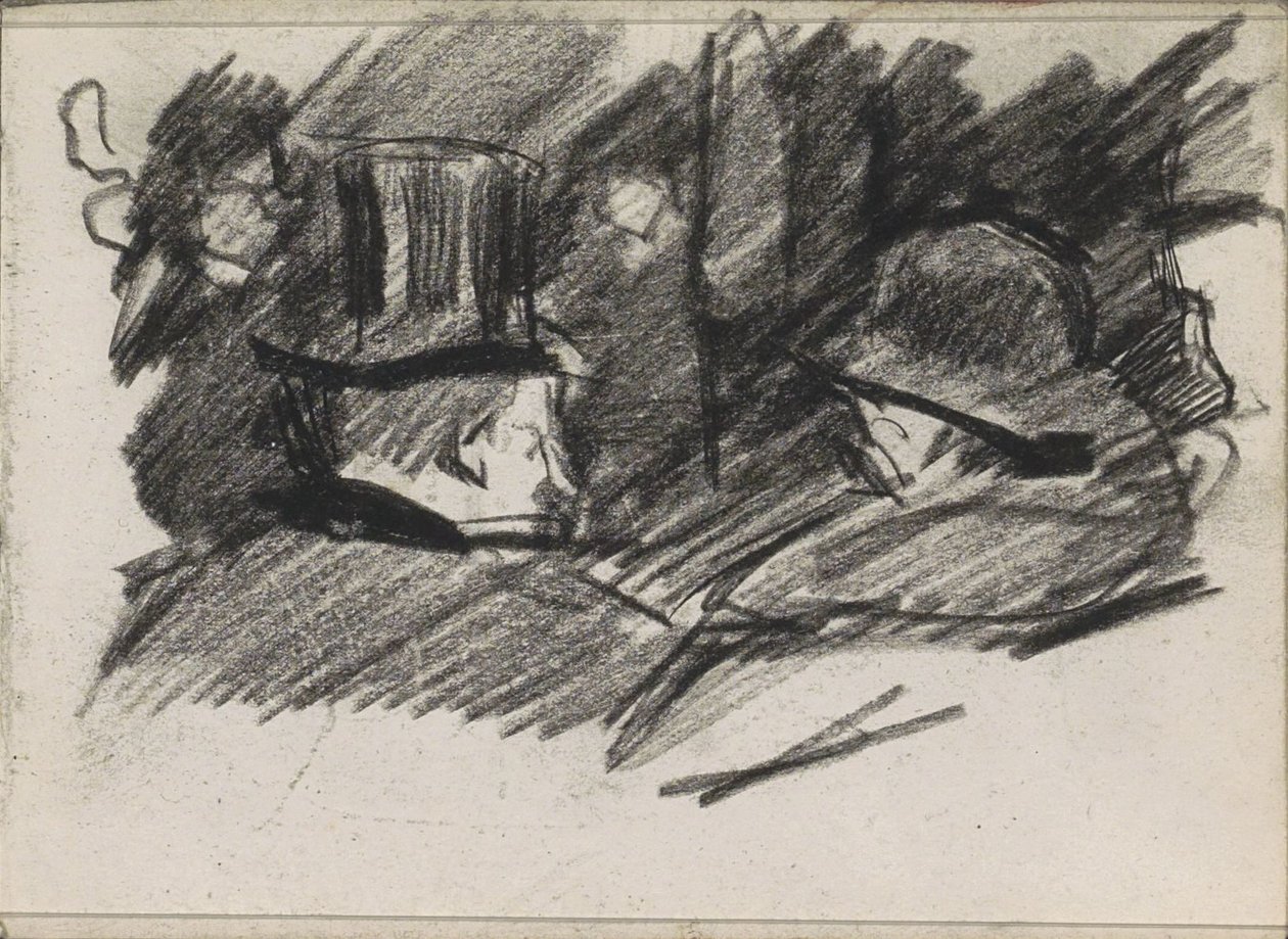 Man och kvinna med hatt, sedd bakifrån av Isaac Israels