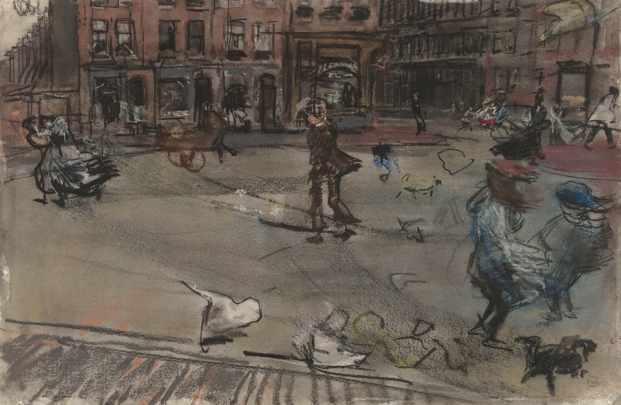 Vindby på Dapperplein i Amsterdam av Isaac Israels