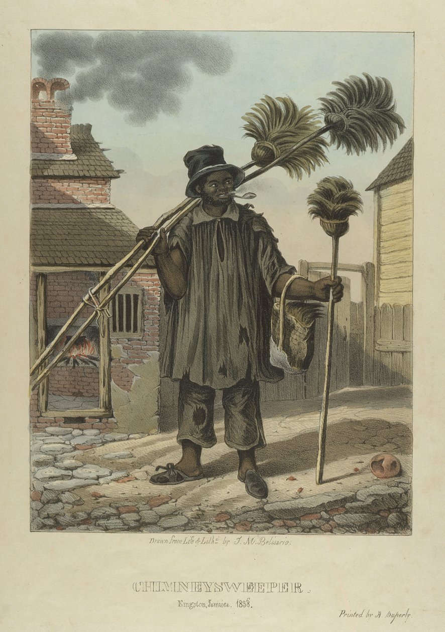 Skorstensfejare, skylt 11 från Sketches of Character...,1838 av Isaac Mendes Belisario