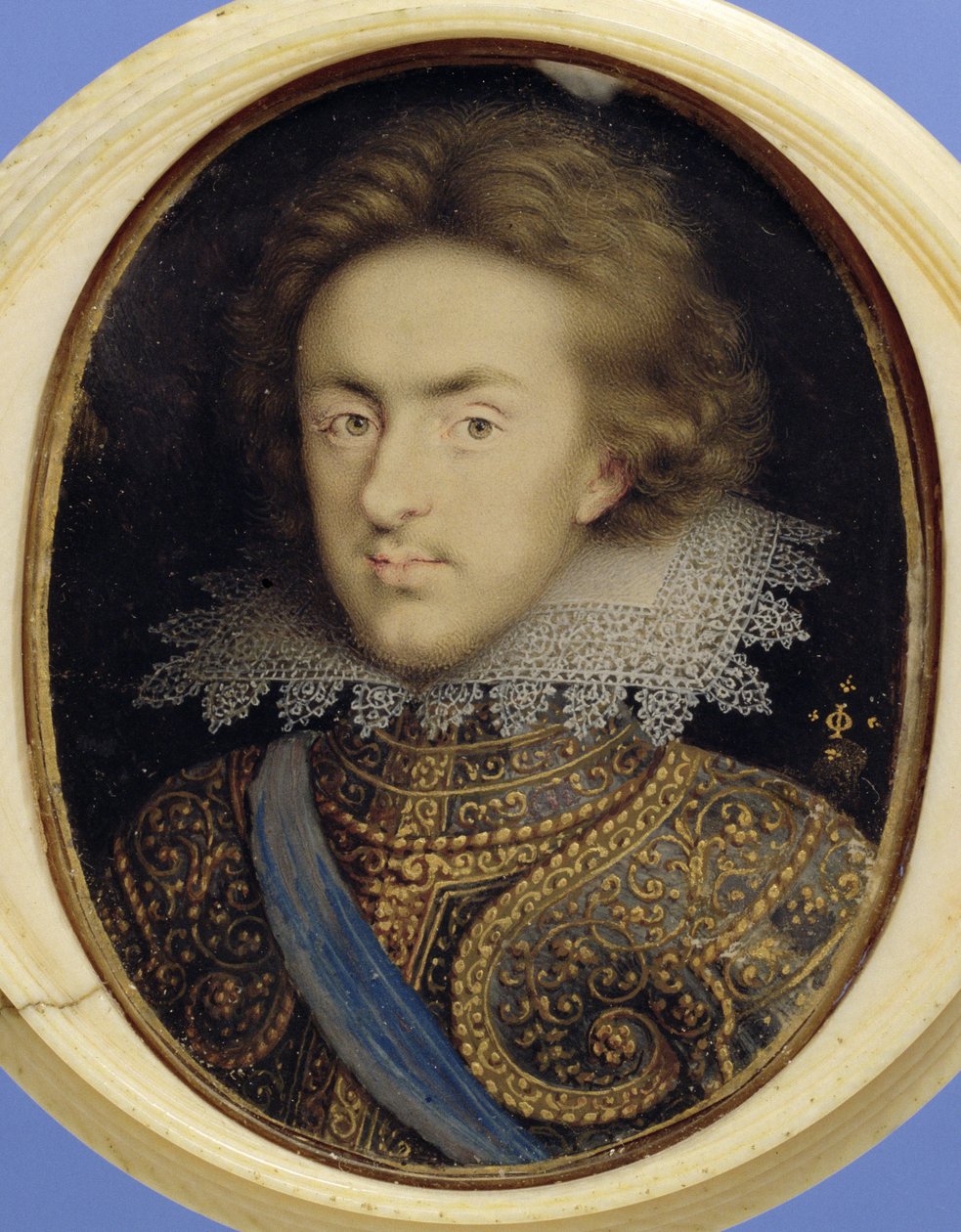 Miniatyrporträtt av Henrik (1594-1612), prins av Wales (akvarell på pergament) av Isaac Oliver