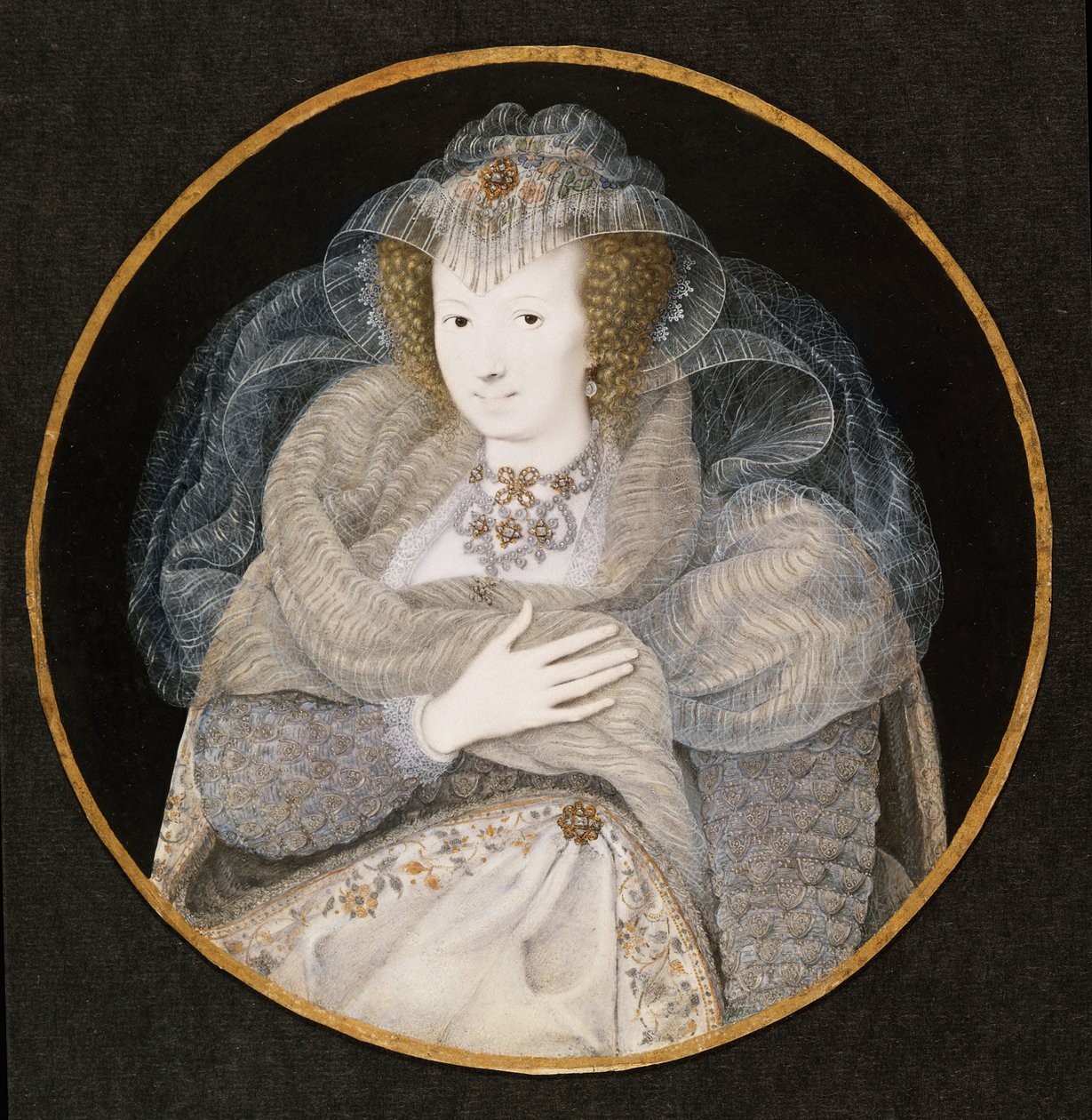 Porträtt av Frances, grevinnan Howard av Isaac Oliver