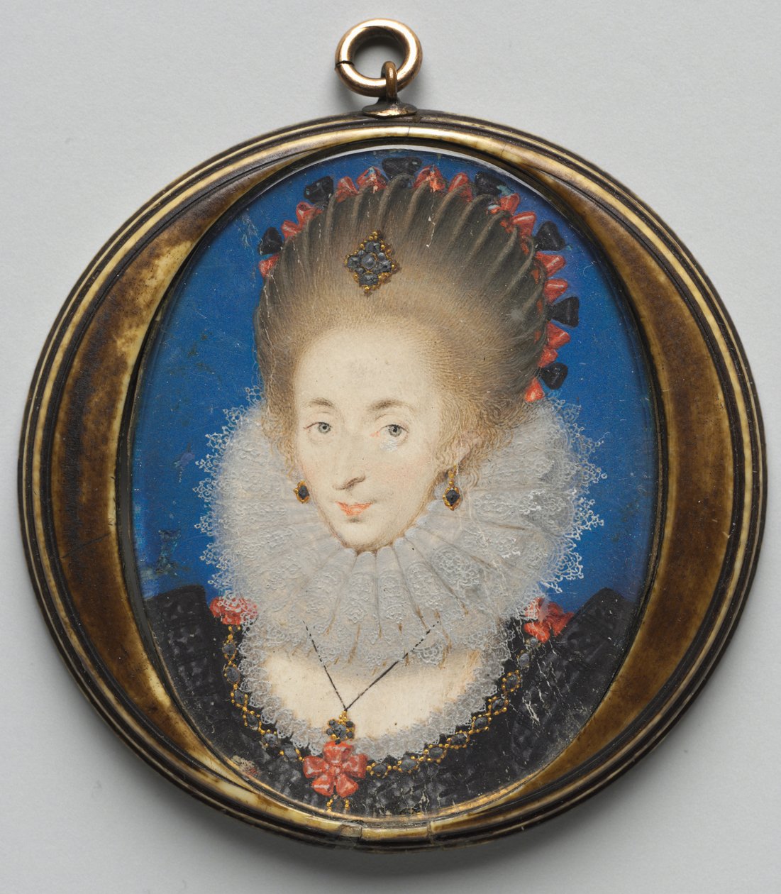 Porträtt av Lucy Russell, grevinna av Bedford, född Harrington, 1612. av Isaac Oliver