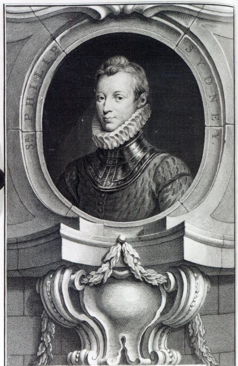 Sir Philip Sidney, graverad av Jacobus Houbraken, 1743 av Isaac Oliver