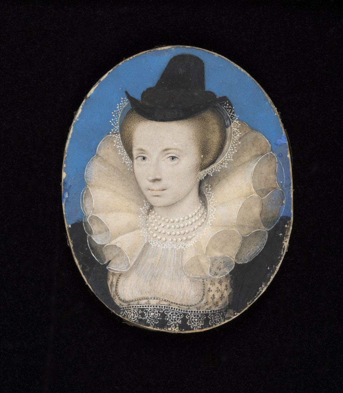 Okänd dam, ca 1595-1600 (akvarell på veläng på kort) av Isaac Oliver