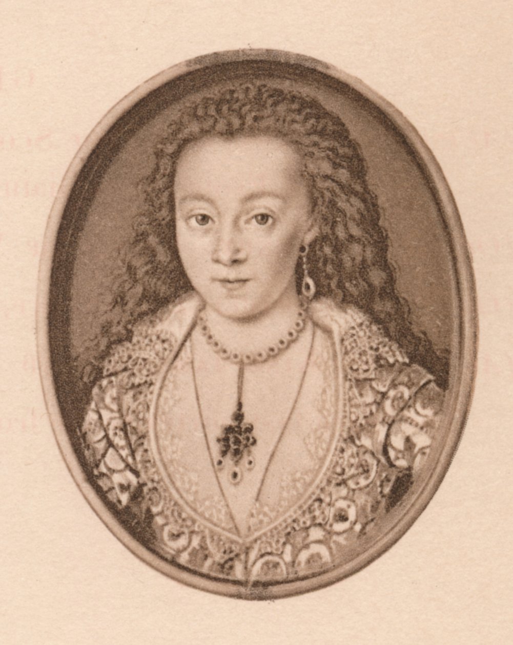 Porträtt - Arabella Stewart, c1500-talet, 1904 av Isaac Oliver I