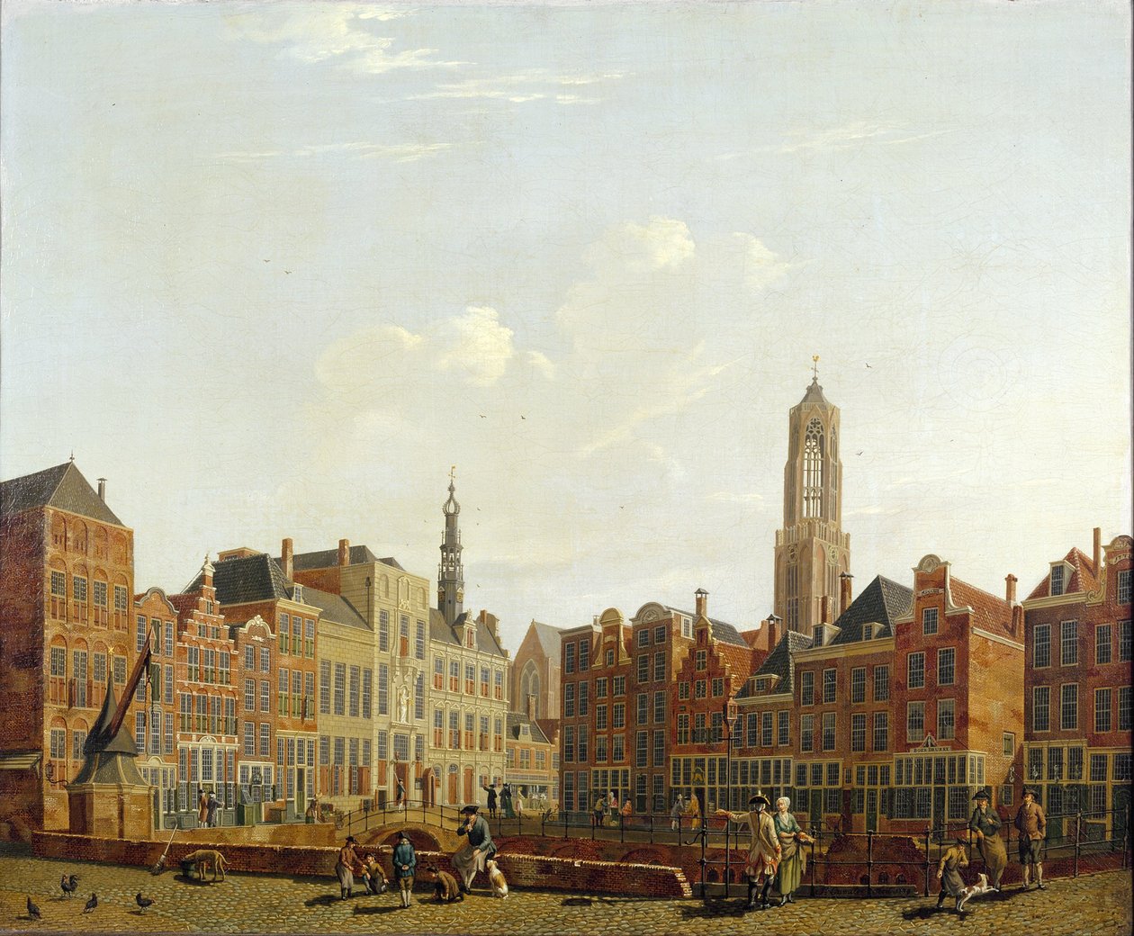 Utrechts rådhusbro med omgivningar, 1779 av Isaac Ouwater