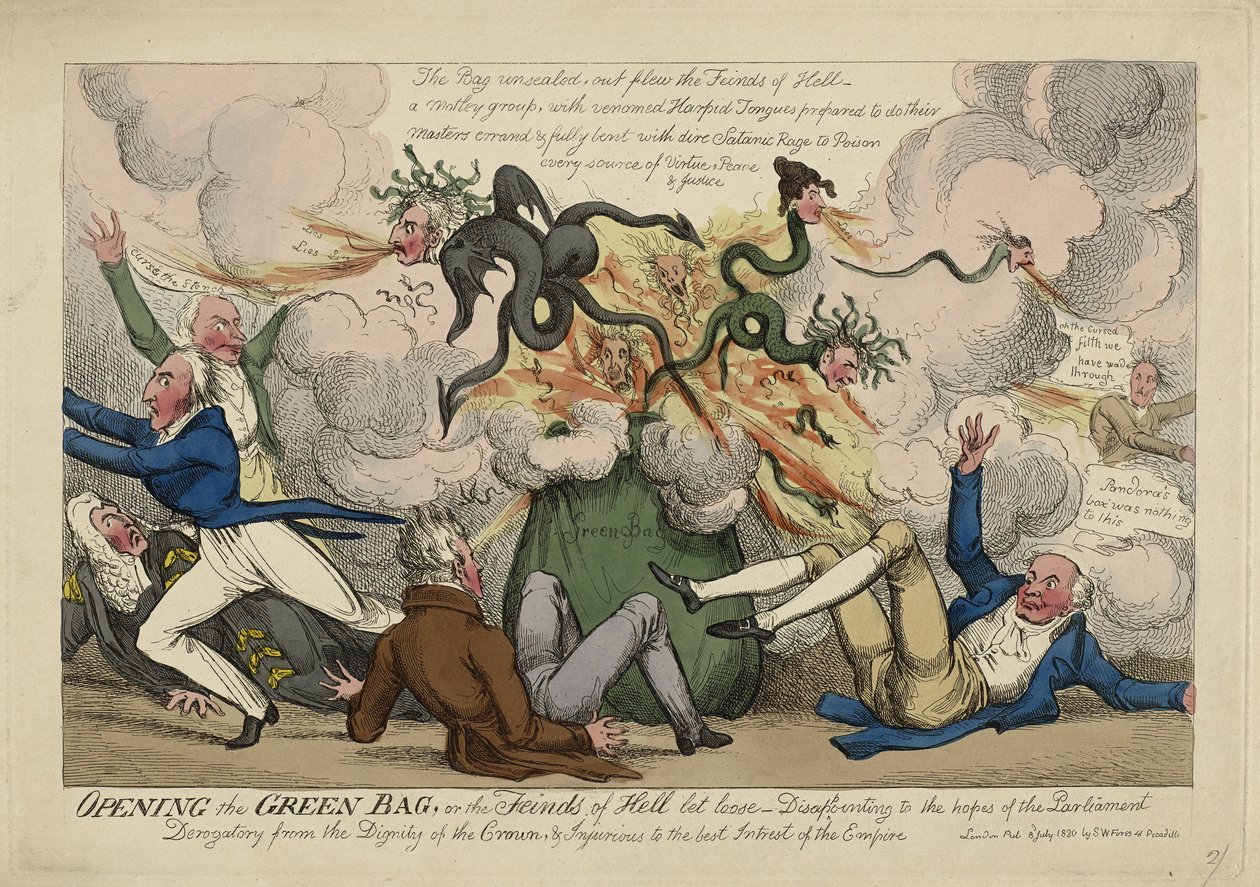 Öppna den gröna påsen av Isaac Robert (attr. to) Cruikshank
