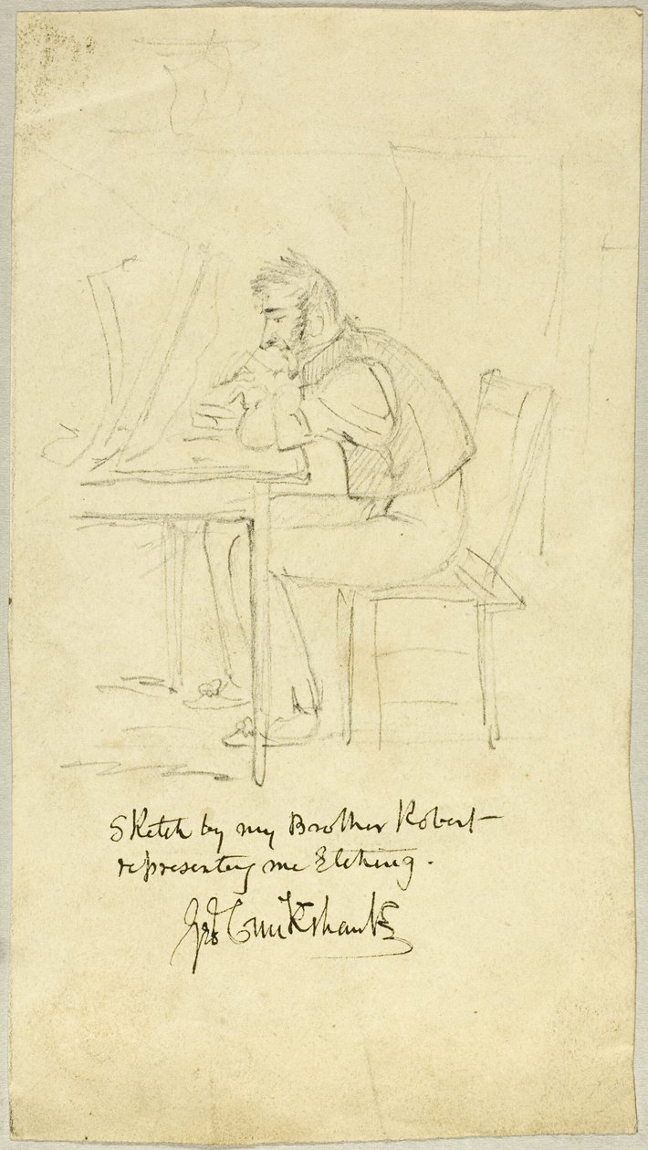 George Cruikshank gör en etsning av Isaac Robert Cruikshank