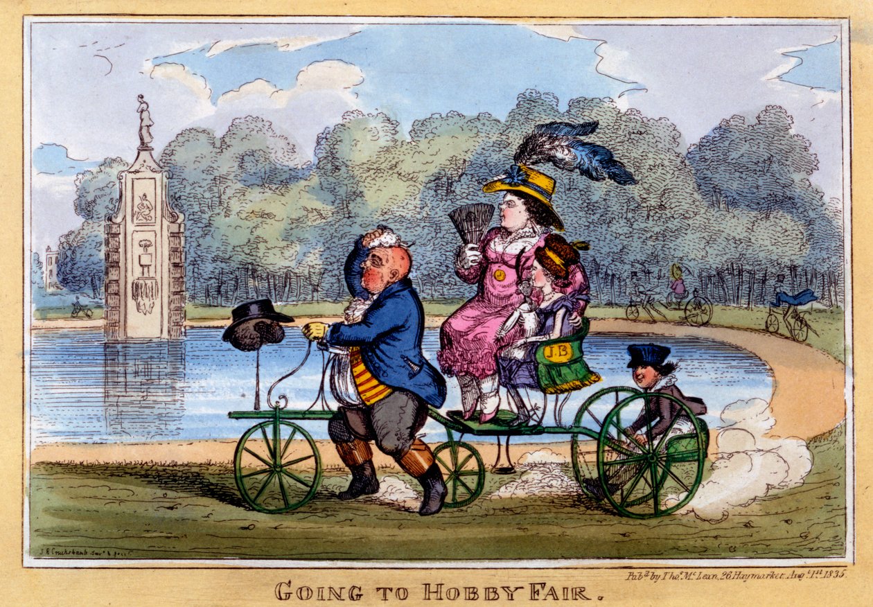 Going to Hobby Fair, 1835 (handfärgad gravyr) av Isaac Robert Cruikshank