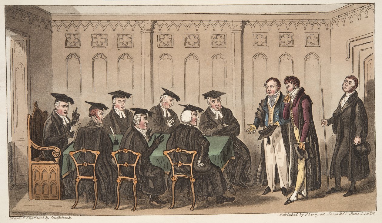 Golgata, eller The Place of the Sculls, från The English Spy, pub. 1824 (handfärgad gravyr) av Isaac Robert Cruikshank