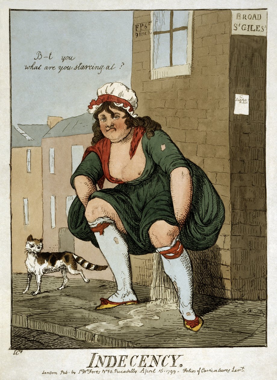 Oanständighet, 1799 av Isaac Robert Cruikshank