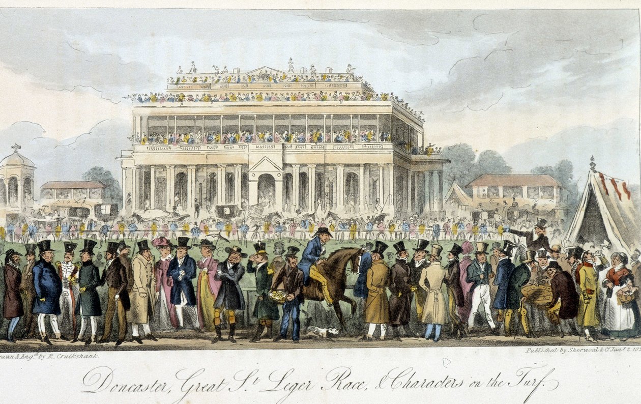 Saint Léger-priset i Doncaster (loppen) - i "" Den engelske spionen"" av Charles Molloy Westmacott, ill. av Robert Cruikshank, London av Isaac Robert Cruikshank