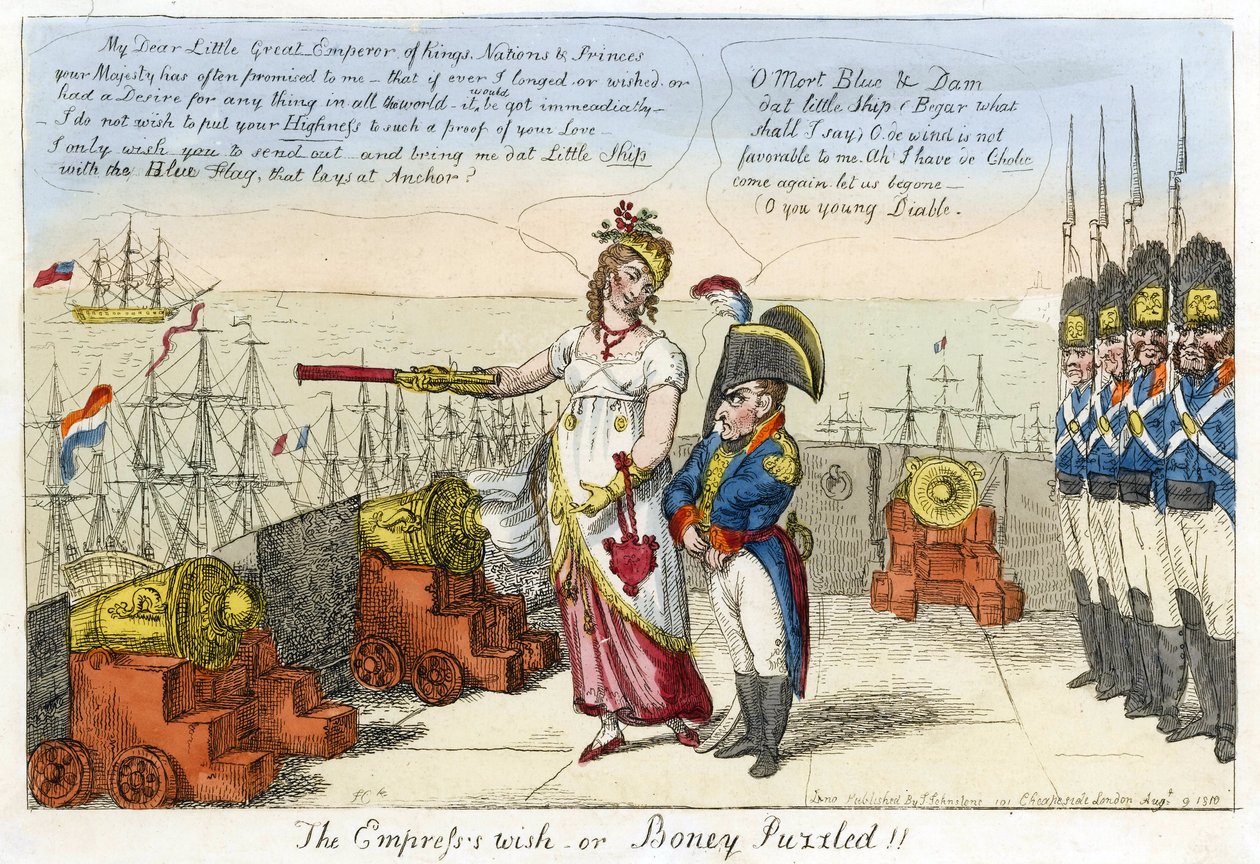 Kejsarinnans önskan eller Boney förbryllad! av Isaac Robert Cruikshank