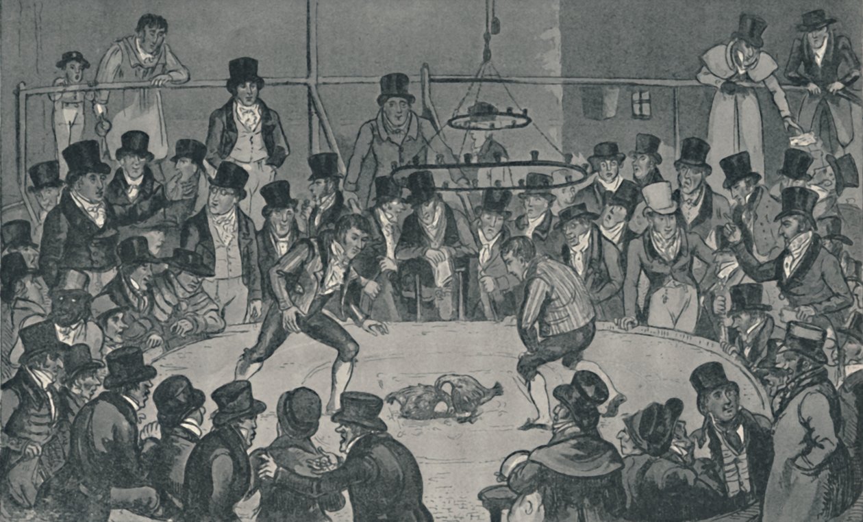 I Royal Cockpit, 1821, 1920. Konstnärer: Isaac Robert Cruikshank, George Cruikshank. av Isaac, Robert and George Cruikshank