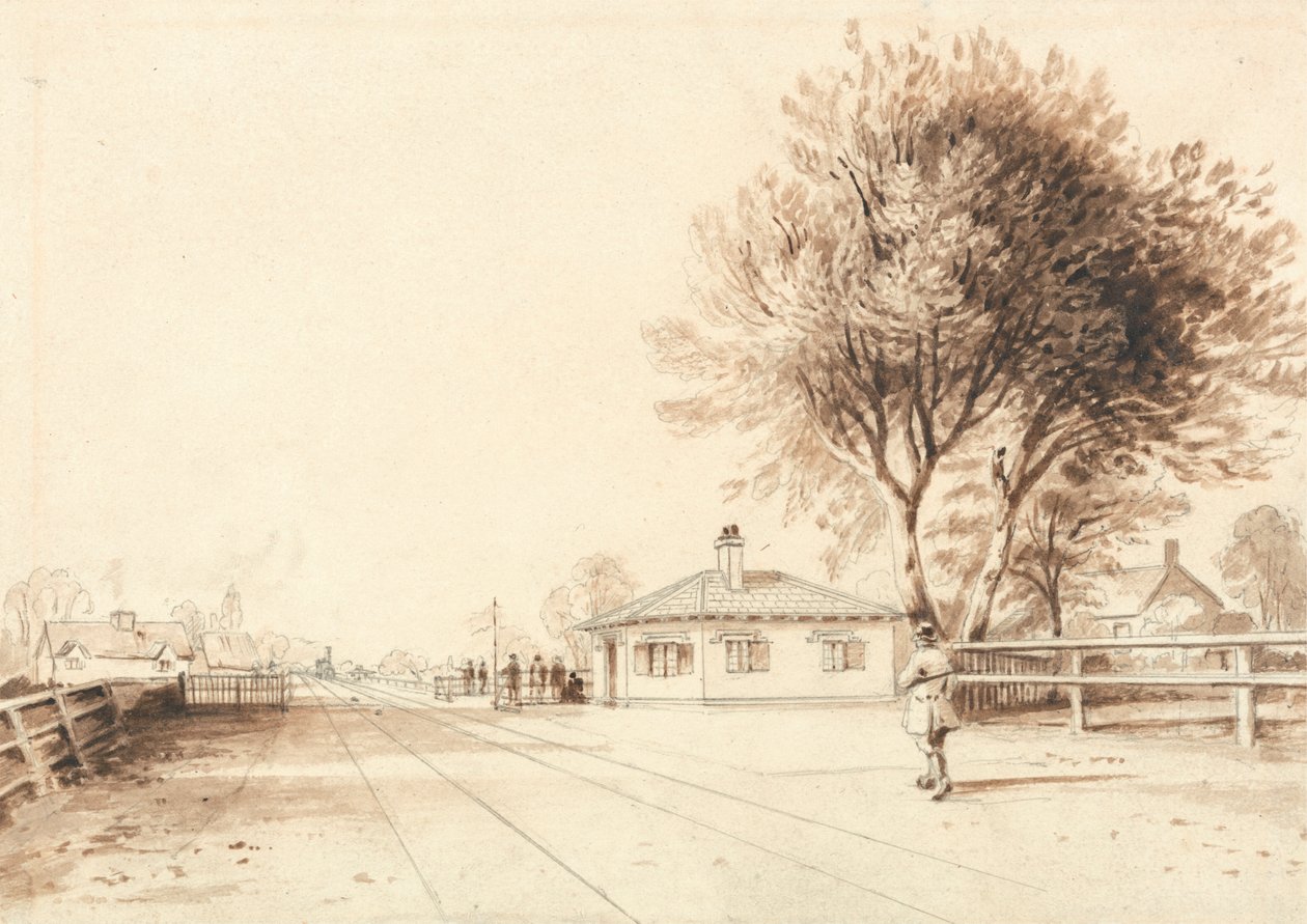 Utsikt på linjen av Liverpool och Manchester Railway av Isaac Shaw