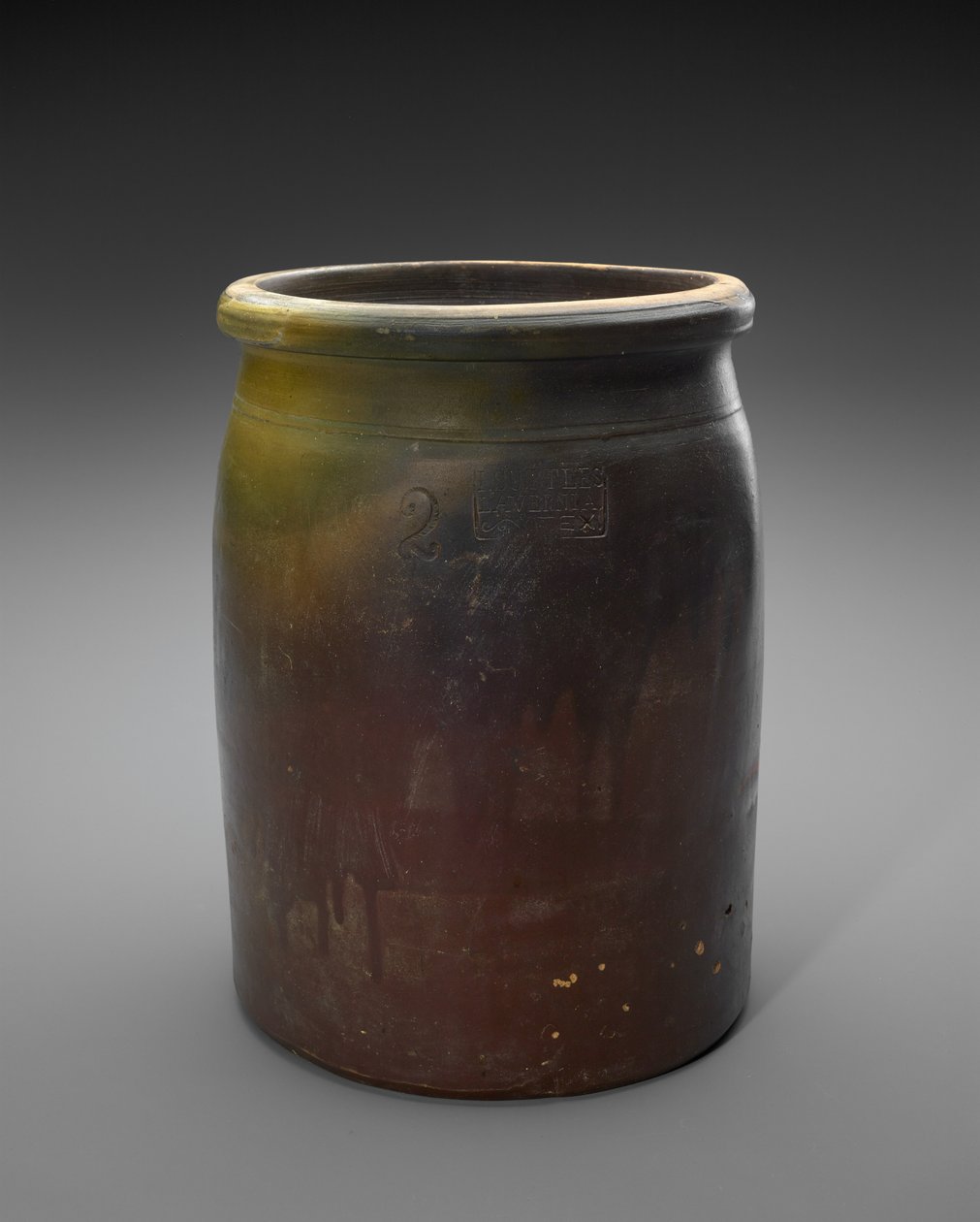 Crock, c. 1873-1882 (glidglaserat stengods) av Isaac Suttles Pottery