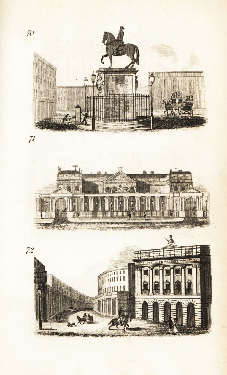 Charing Cross, Carlton House och kvadranten, Regent Street av Isaac Taylor