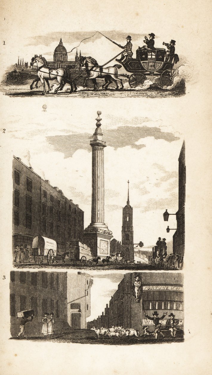 Landsmän på en scencoach, Monumentet och pajhörnan av Isaac Taylor