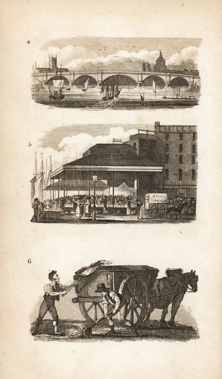 New London Bridge, Billingsgate and the Scavenger av Isaac Taylor