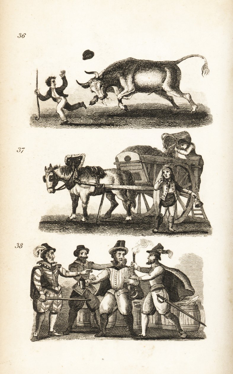 The Enraged Ox, the Dustman och tagandet av Guy Fawkes av Isaac Taylor