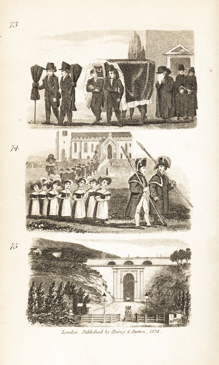 Begravningen, Charity Children och Highgate Tunnel av Isaac Taylor