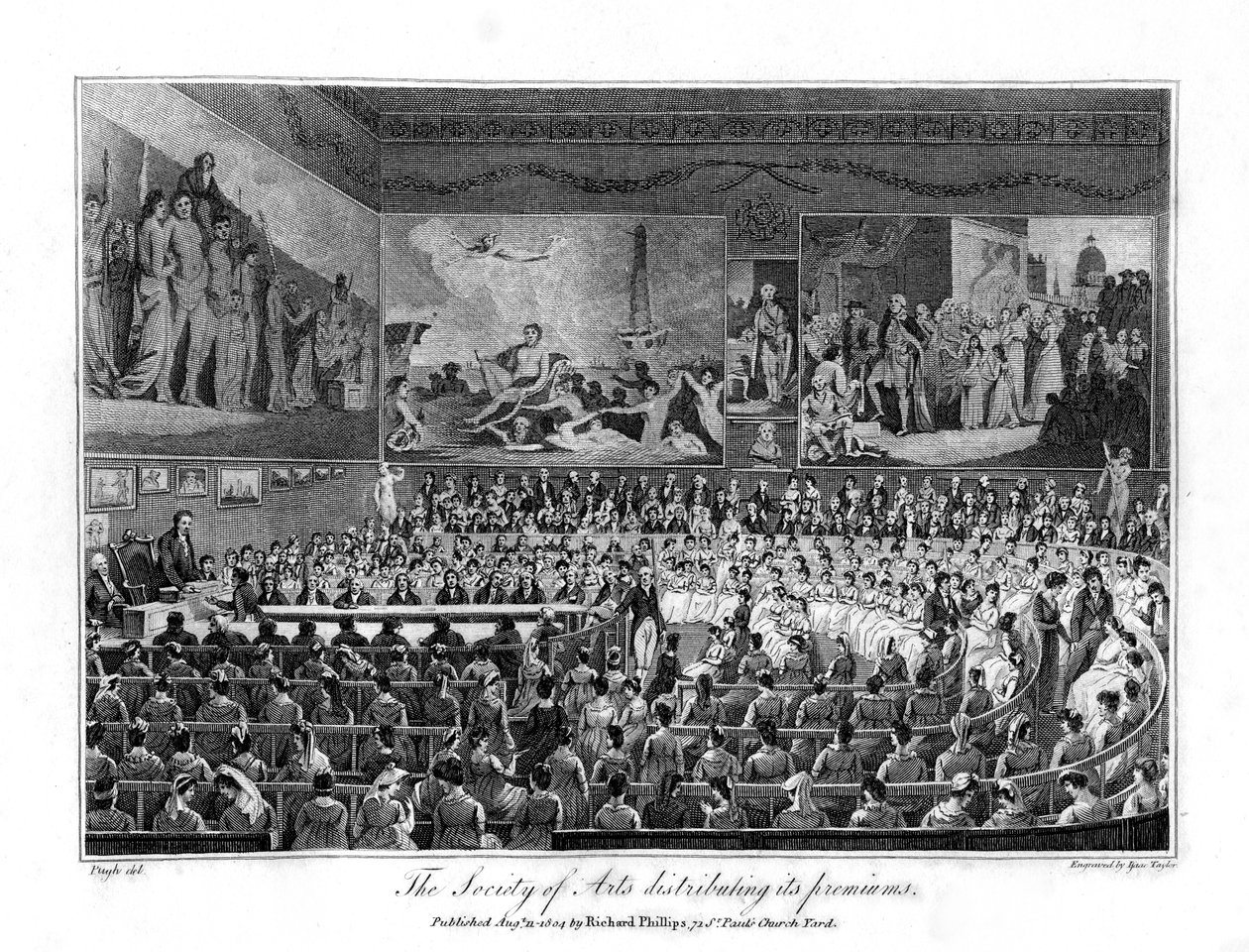 The Society of Arts distribuerar sina premier, 1804 av Isaac Taylor