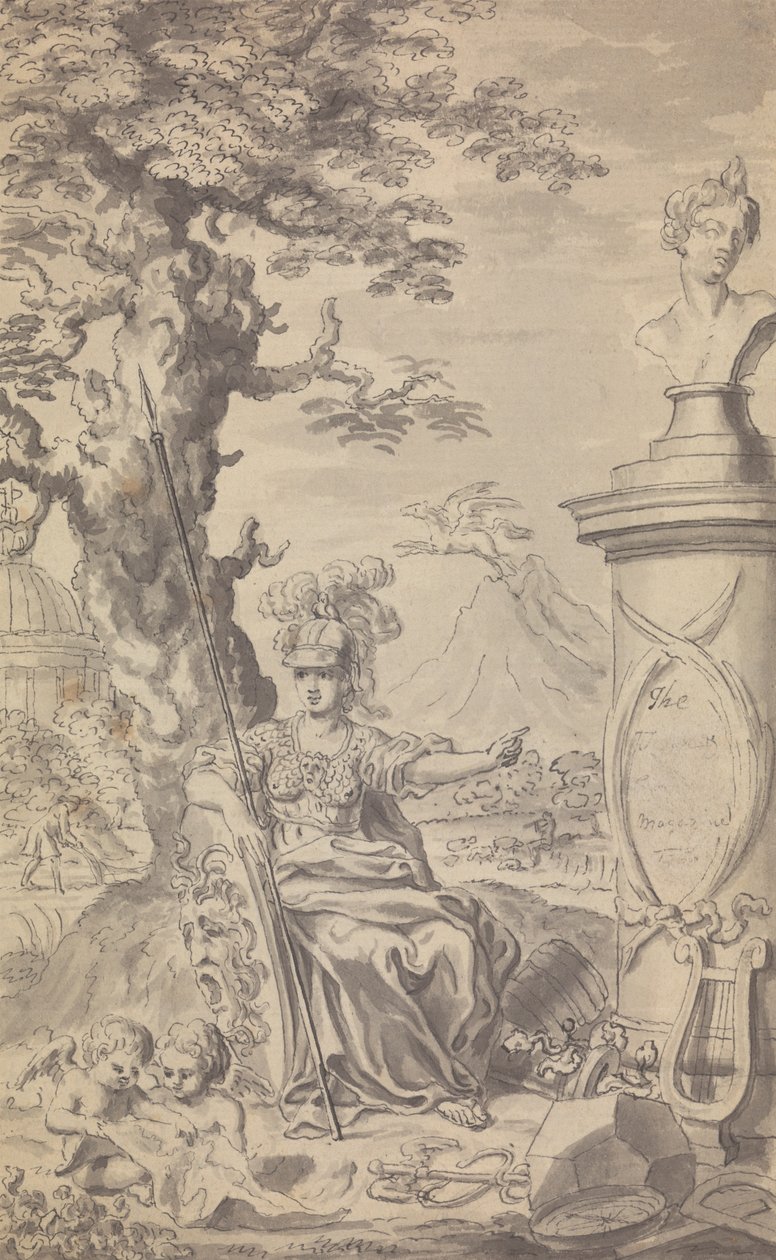 Town and Country Magazine - Frontispice för 1769 (1:a numret alltså ingen vol.nr.) av Isaac Taylor