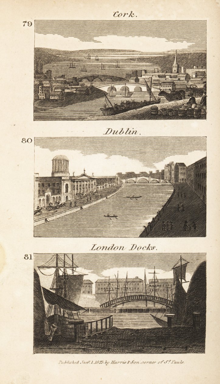 Handlar i Regency Irland och England: Cork, Dublin och London Docks av Isaac Taylor