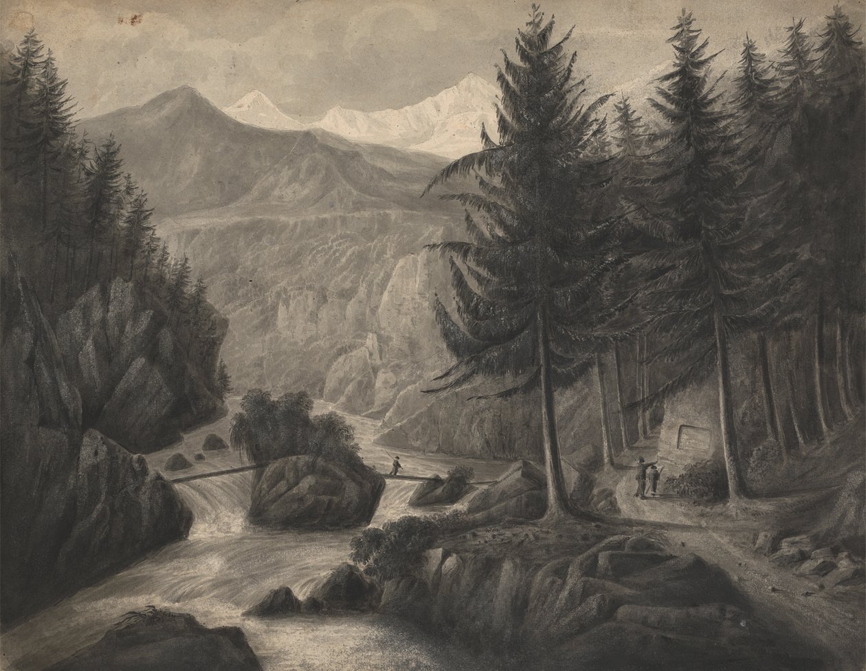På Zwcilutzen - nära Interlaken/ kantonen Bern/ Jungfrau i fjärran av Isaac Weld