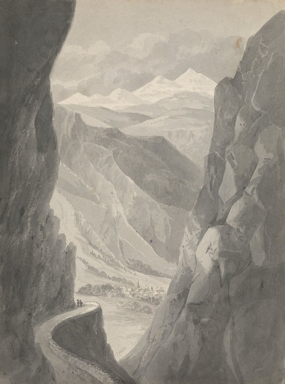Pass of the Gemmi/ Descending to Leukas Bad (Schweiz) av Isaac Weld