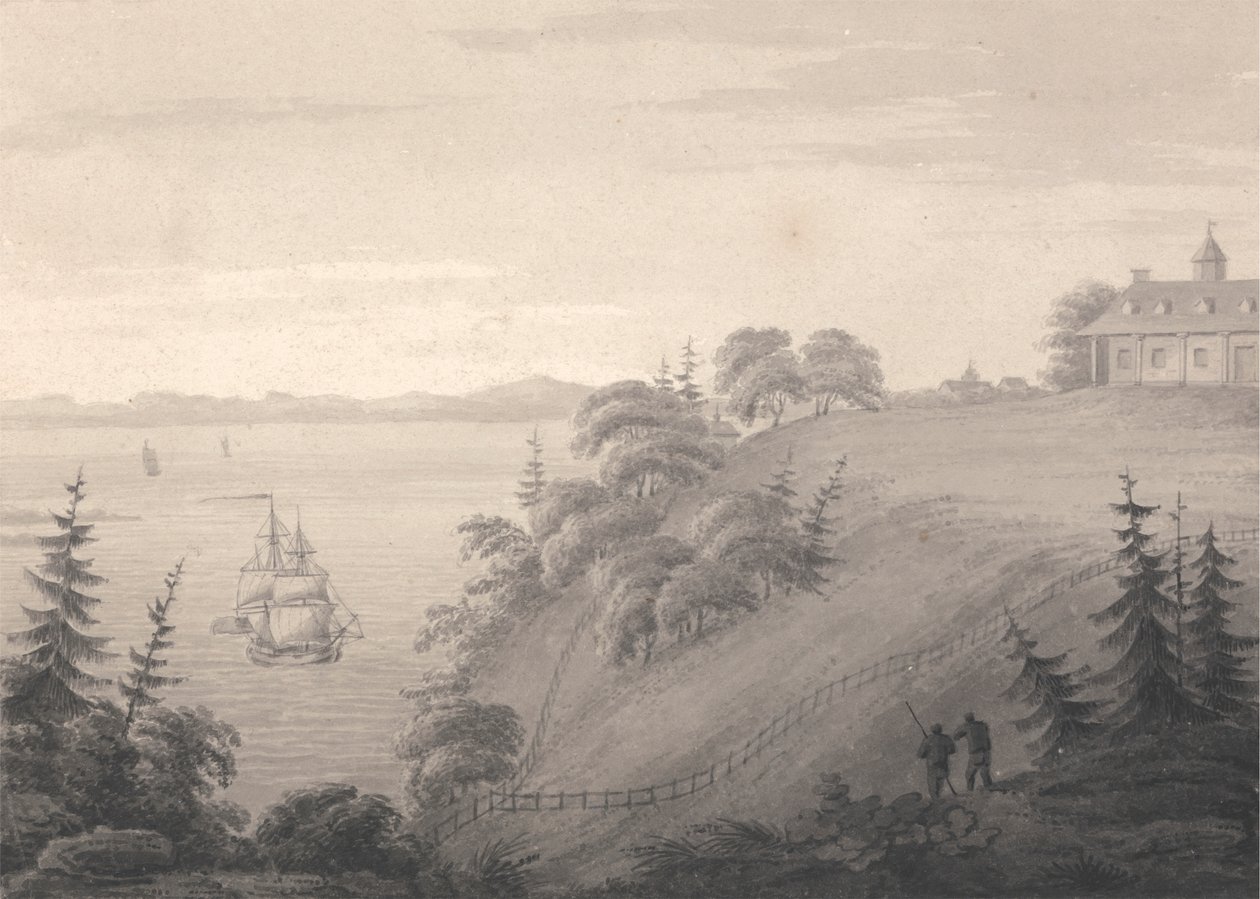 Utsikt över Mount Vernon, general Washingtons säte av Isaac Weld