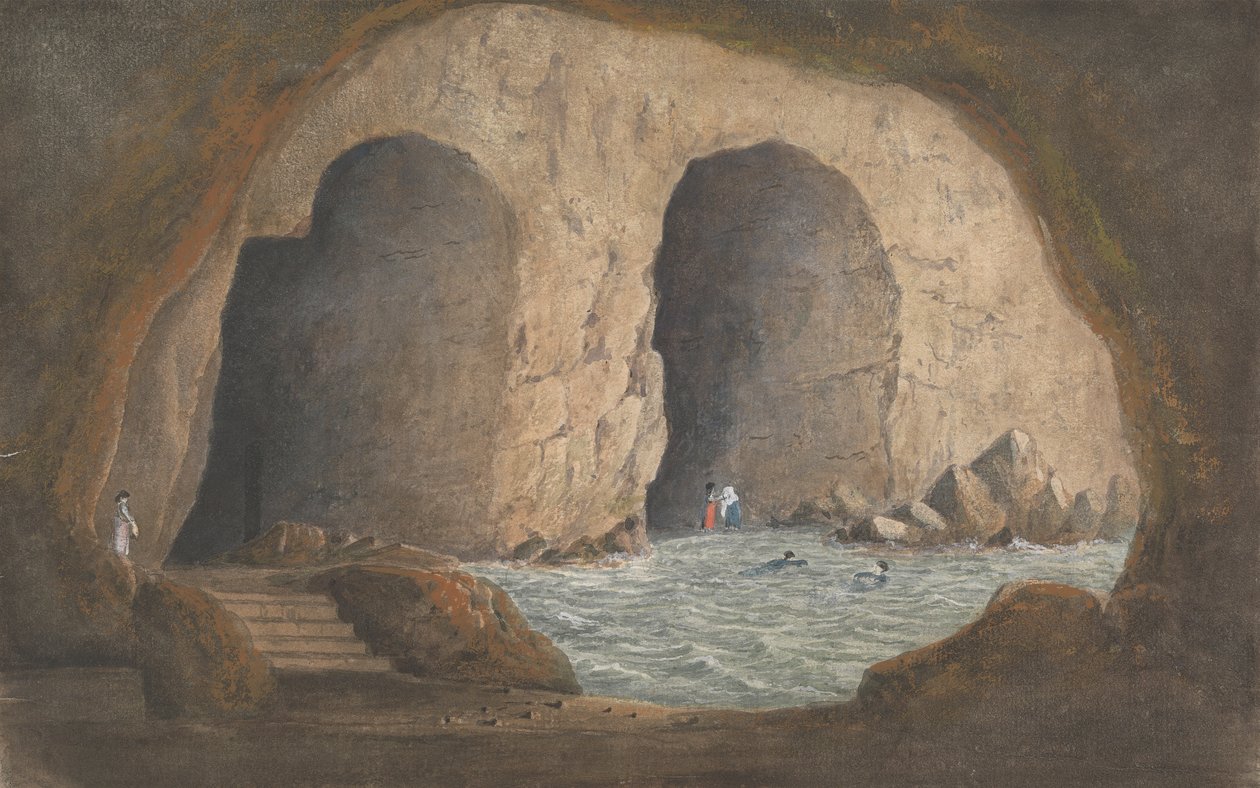Utsikt över Syrini-grottorna - Sorrento/ Neapelbukten av Isaac Weld