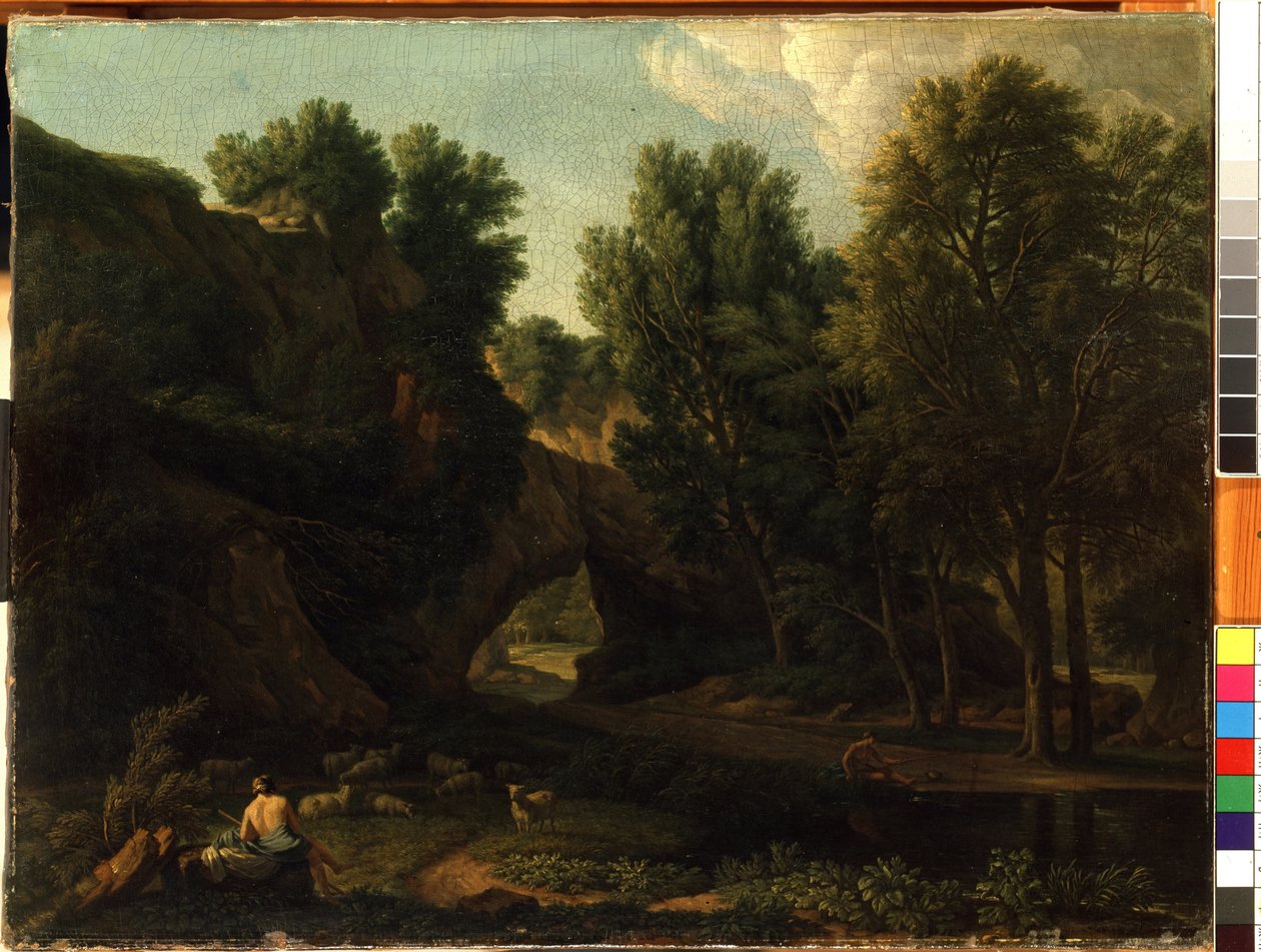 Landskap (Landskap). Målning av Isaac de Moucheron av Isaac de Moucheron