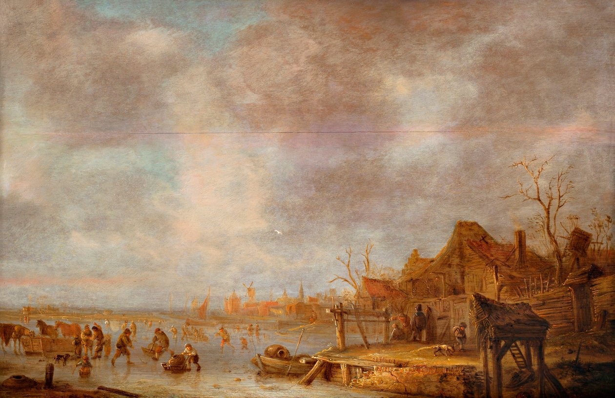 En vinterdag utanför Haarlem, mellan 1638 och 1640. av Isaac van . Ostade