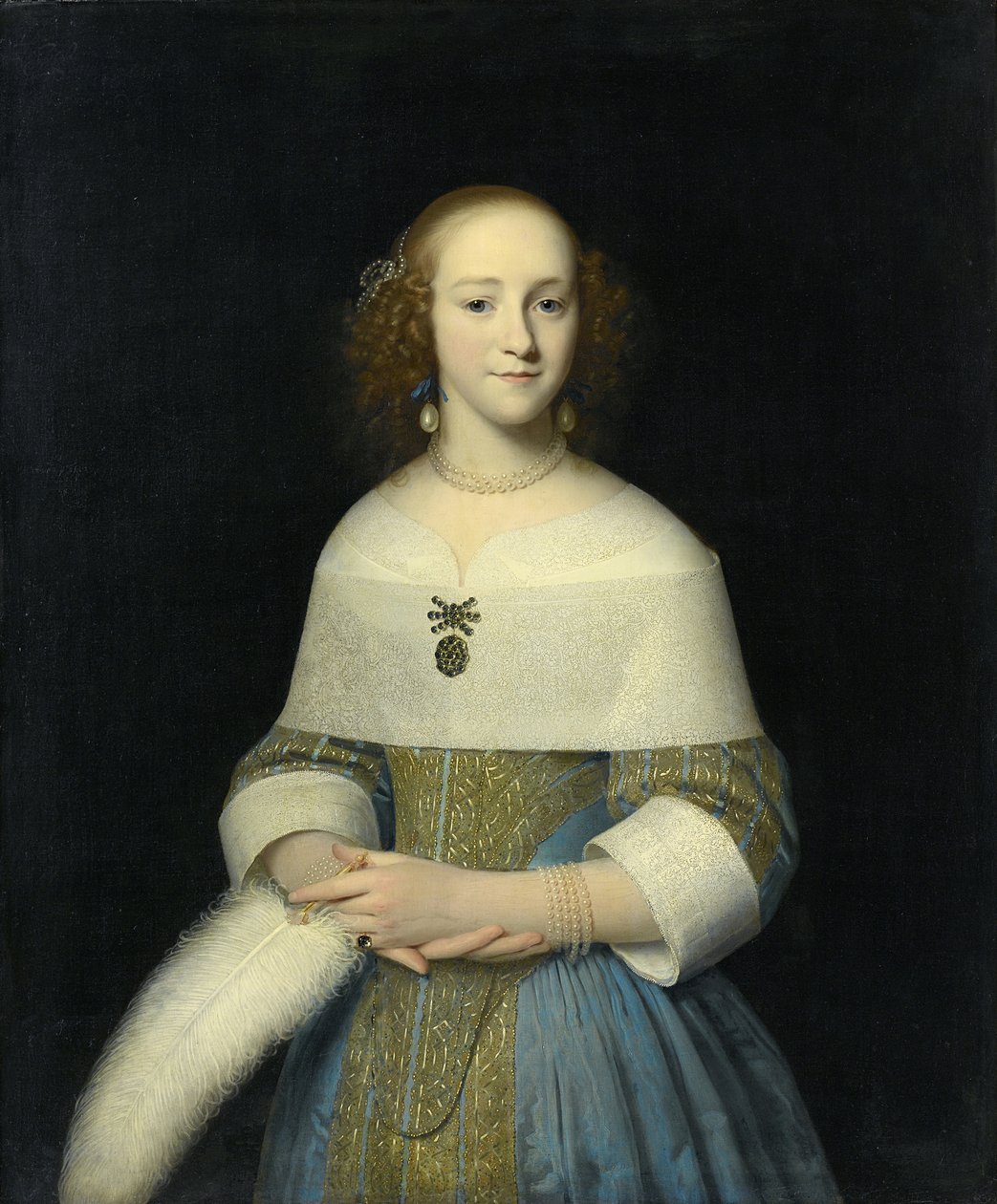 Porträtt av en ung kvinna, möjligen Susanna Reael, 1656 av Isaack Luttichuys