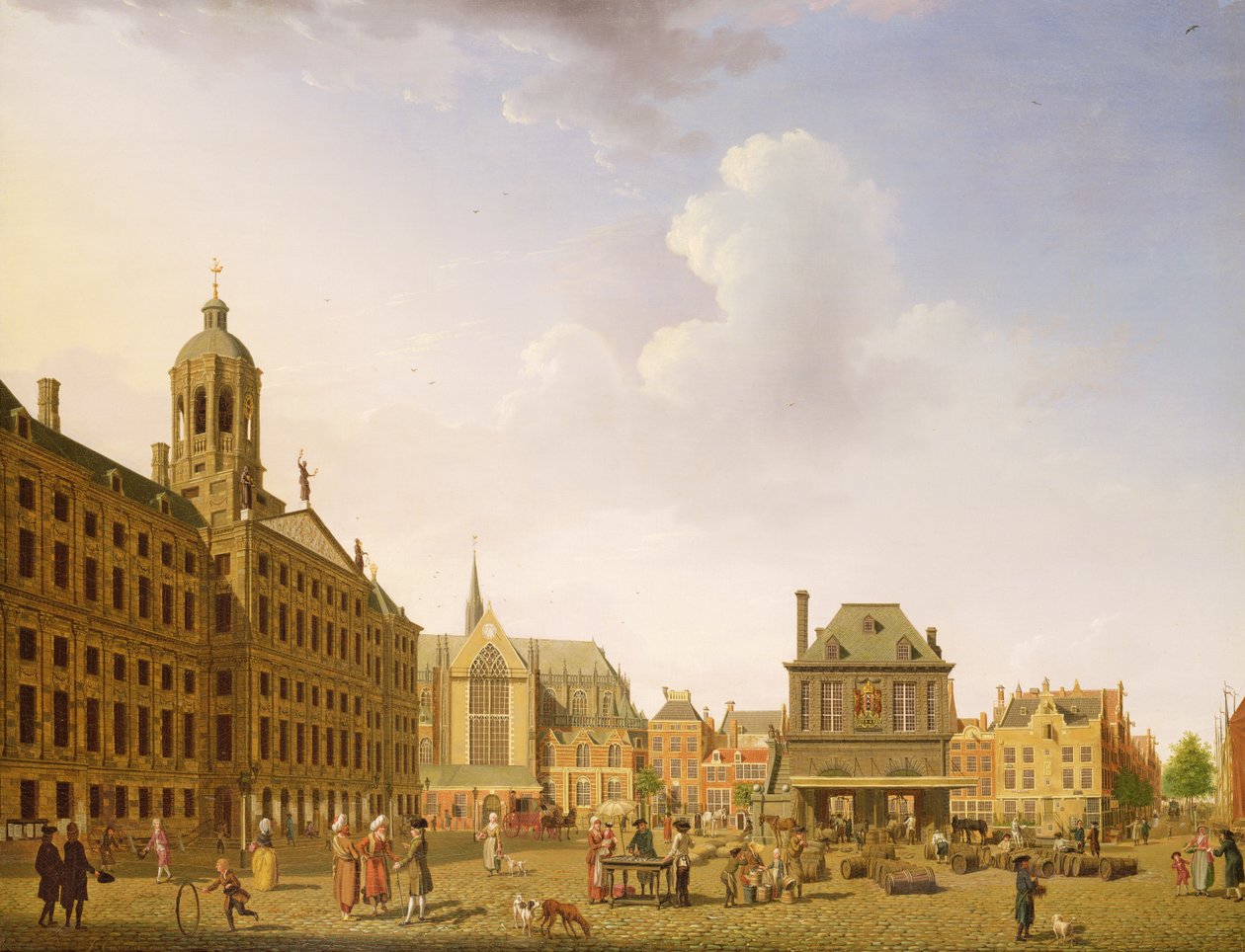 Damtorget - Amsterdam, 1782 av Isaac Ouwater
