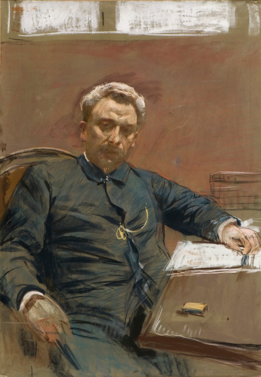 Porträtt av stumfilmsskådespelaren Alexander Pavlovich Lensky 1847-1908, 1890-talet. av Isaak Ilyich Levitan