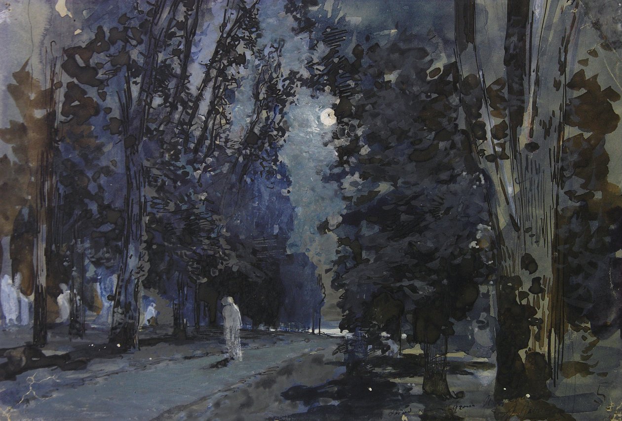 Skuggorna. Månskensnatt, 1880-talet. av Isaak Ilyich Levitan
